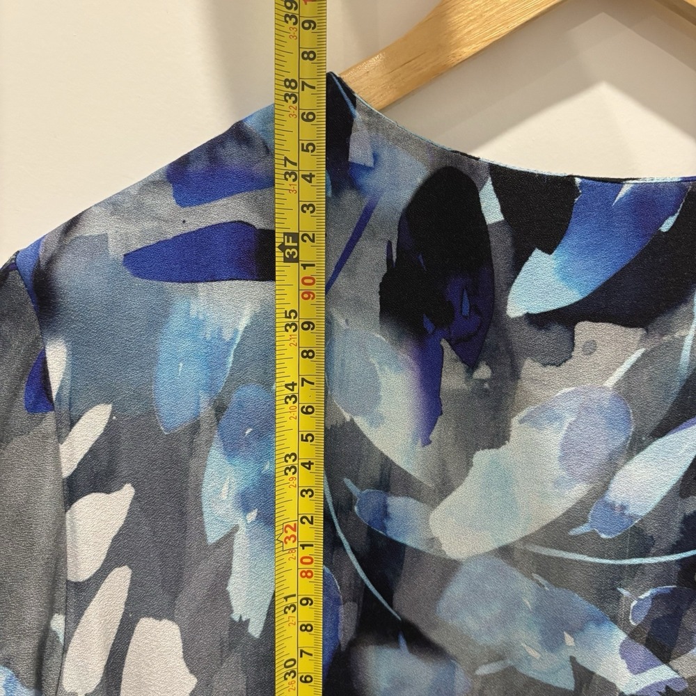 Karen Kane | Botanical Print Zip-Front Shift Dress Sz L - Picture 5 of 9